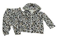 2set - Bílo-černo-béžová vzorovaná mikina s Kity + kalhoty 