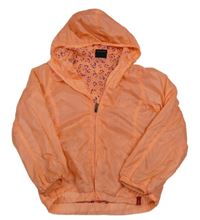 Oranžová šusťáková jarní bunda se vzorem a kapucí Sam