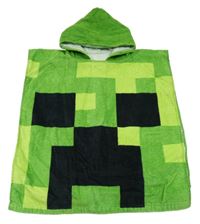 Zelené froté osuškové pončo s kapucňou