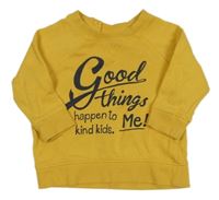 Okrová mikina s nápisom H&M