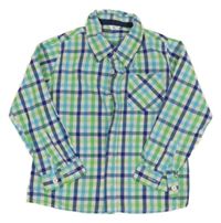 Modro-zeleno-bílá kostkovaná košile 