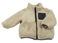 Béžová huňato/šusťáková zateplená bunda Zara