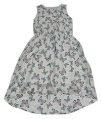 Biele šifónové šaty s motýlikmi C&A