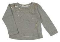 Sivo-zlatá mikina s flitrami H&M
