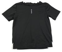 Černo-bílé sportovní funkční tričko Decathlon