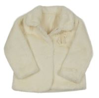 Smetanová kožešinová podšitá bunda s mašlí Dunnes