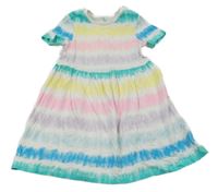 Bielo-farebné batikované bavlnené šaty M&S