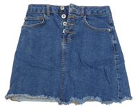 Modrá rifľová rozstrapkané á sukňa Denim Co.