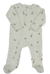 Bílý prošívaný overal se zvířátky F&F