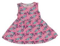 Neónově ružová kvetovaná šatová tunika Primark