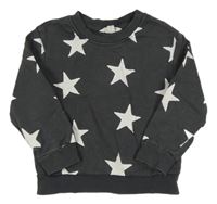 Tmavosivá mikina s hviezdičkami H&M