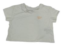 Smetanové crop oversize tričko s logem Reebok