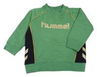 Zeleno-čierna oversize mikina s logom Hummel