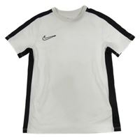 Bielo-čierne funkčné športové tričko s logom Nike