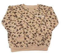 Pudrovo-hnědá vzorovaná huňatá mikina Primark