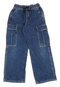 Tmavomodré cargo loose rifle H&M