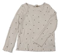 Béžové puntíkované žebrované triko H&M