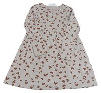 Šedobéžovo-hnedé vzorované šaty H&M