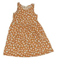 Světlehnědo-bielo-svetlomodré vzorované šaty H&M