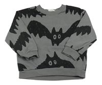 Tmavosivá mikina s netopýry zn. H&M