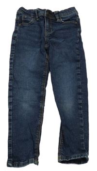 Tmavomodré slim teplákové rifle KIABI