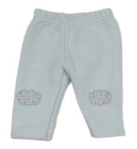 Svetlomodré prešívané vyteplené tepláky s obláčikmi 