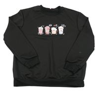 Čierna mikina s nápoji