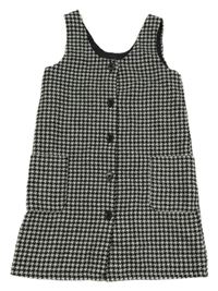 Čierno-biele vzorované vlnené prepínaci podšité šaty F&F