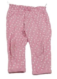 Růžovo-bílé kytičkované paper bag tepláky s mašličkou so cute