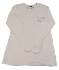 Světlerůžové pyžamové triko s kapsou s kytičkami Comazo