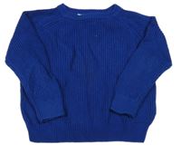 Zafírový rebrovaný oversize sveter H&M