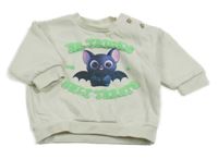 Smotanová oversize tepláková mikina so Stitchem a nápismi George