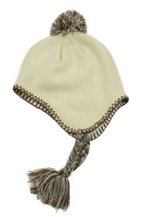 Smetanová pletená čepice s bambulí Beechfield