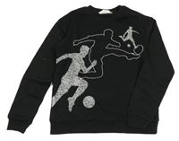Čierna mikina s fotbalisty H&M
