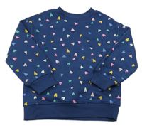 Tmavomodrá mikina s farebnými srdiečkami M&S