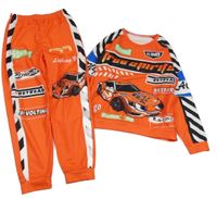 2Set - Červená sportovní mikina s autem a nápisy + tepláky