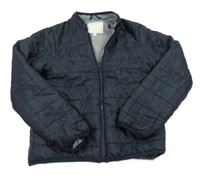 Tmavomodrá prešívaná šušťáková jarná zateplená bunda Vertbaudet