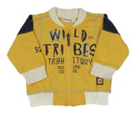 Okrovo-tmavomodro-smotanová prepínaci mikina s nápismi dodipetto