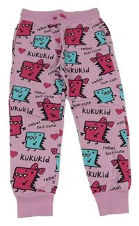 Růžové tepláky s příšerkami KuKuKid