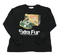 Černé triko s botami a nápisy ZARA