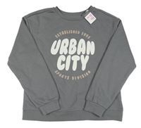 Nové - tmavosivá mikina s nápismi PRIMARK