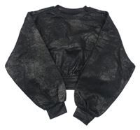 Čierna trblietavá oversize crop mikina M&S