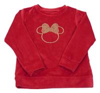 Červená plyšová mikina s Minnie George