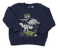 Tmavomodrá mikina s dinosaurami lupilu