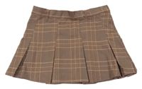 Hnedo-čierna kockovaná vzorovaná sukňa H&M