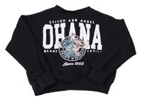 Černá crop mikina se Stitchem a Angelou Disney