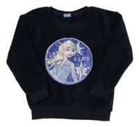 Tmavomodrá plyšová mikina s Elsou Disney