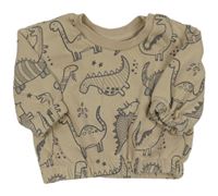 Béžová oversize mikina s dinosaurami PRIMARK