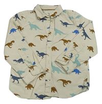 Béžová košeľa s dinosaurami H&M