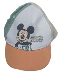 Bílo-béžovo-meruňková kšiltovka s Mickeym C&A